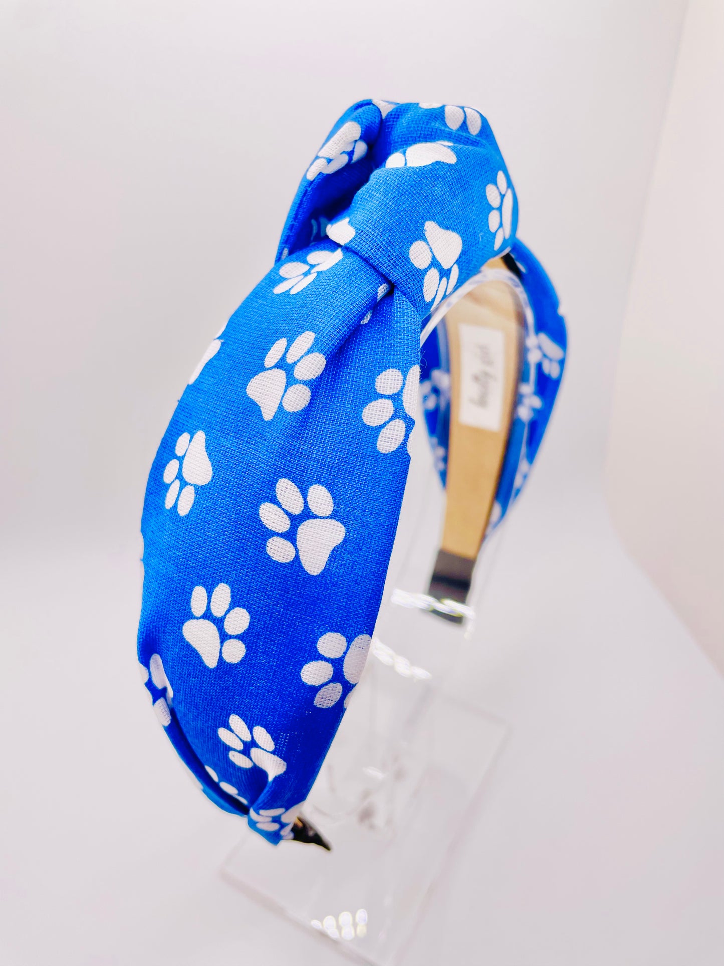 Blue & White Paws Headband