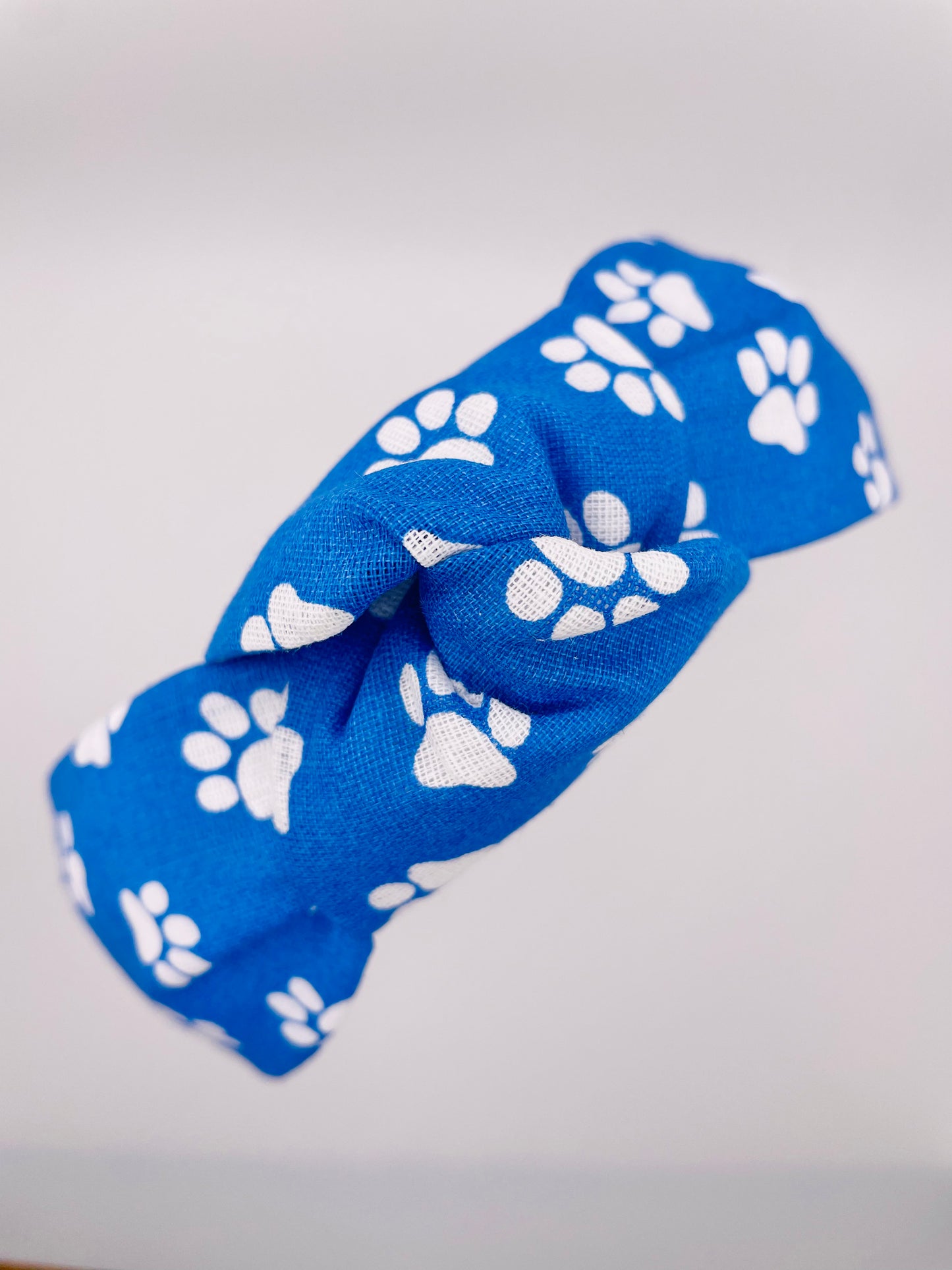 Blue & White Paws Headband