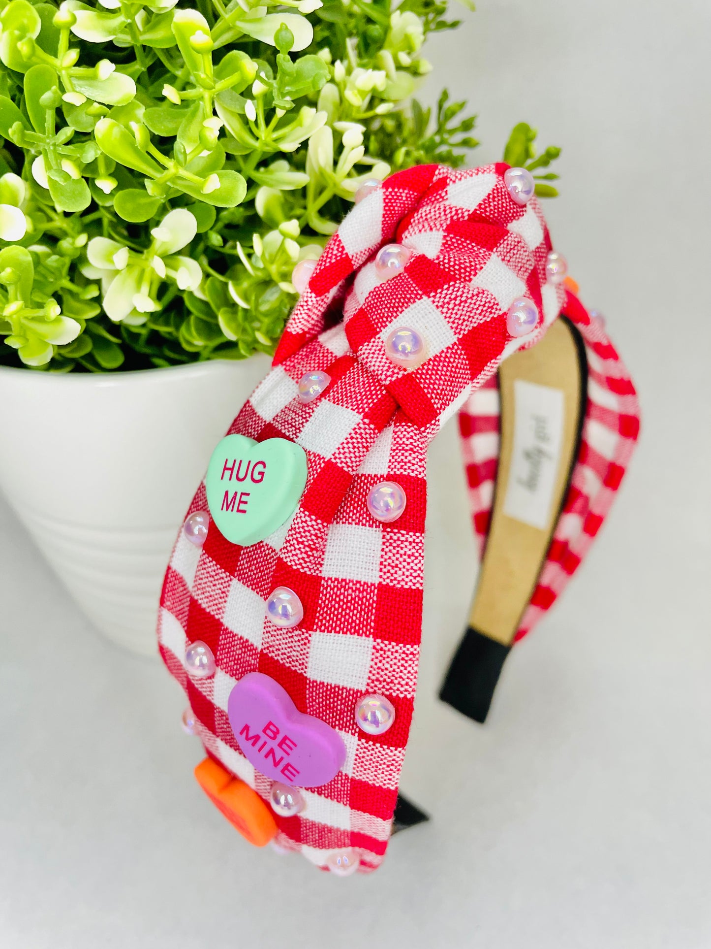 Red Gingham Convo Hearts